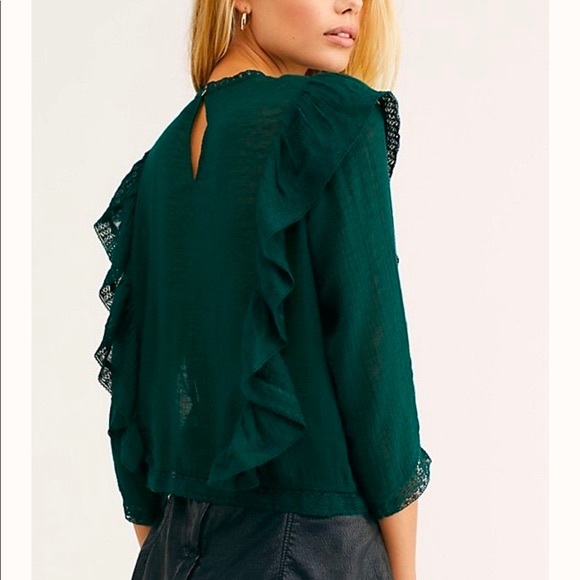 Free People | Emerald Green Jasmine Top | Small - Picture 2 of 7